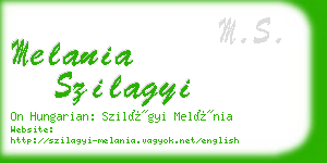 melania szilagyi business card